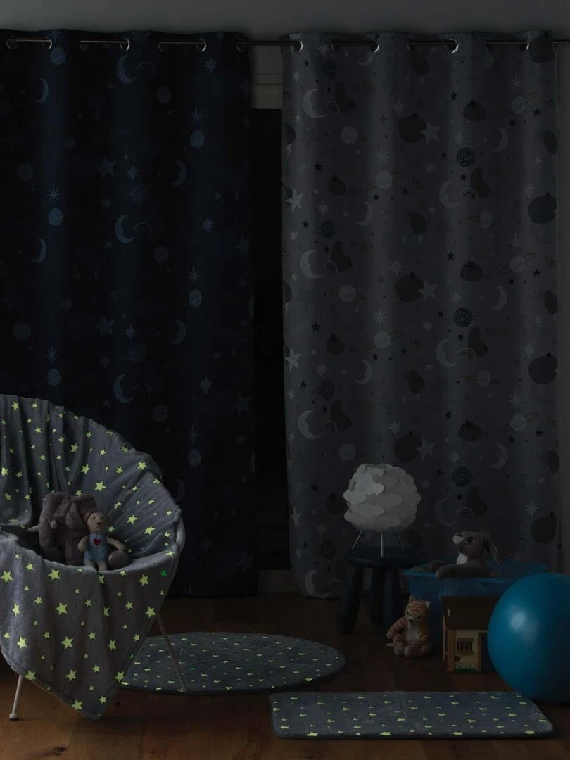 Rideau occultant enfant ambiance astrale   Bleu
