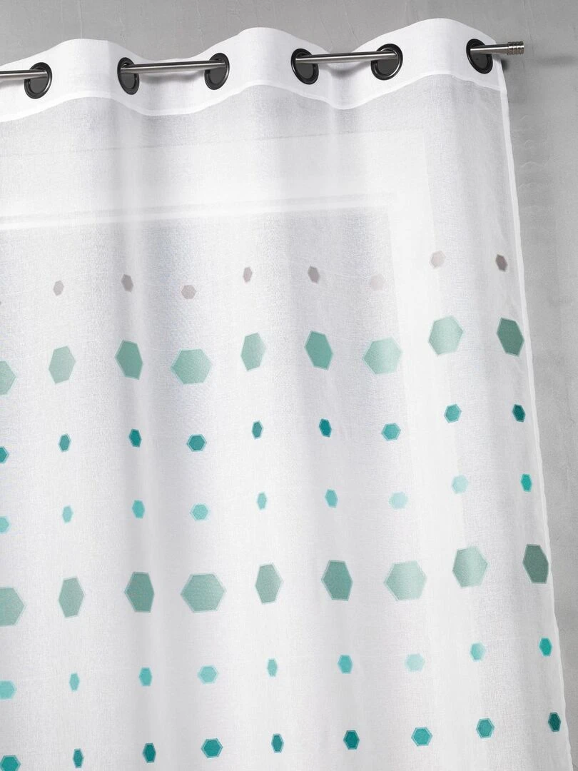 Voilage en jacquard aux imprimés hexagonaux Bleu azur