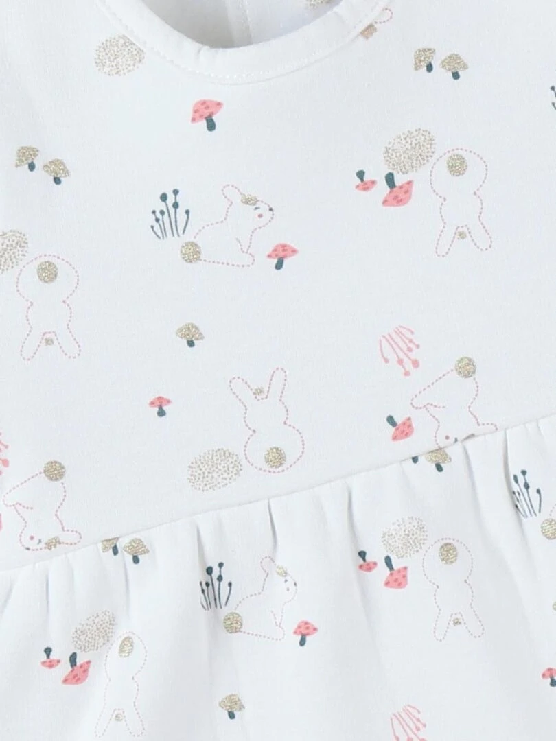 Robe imprimé lapin en sweatoloudoux    Noukie's   Blanc