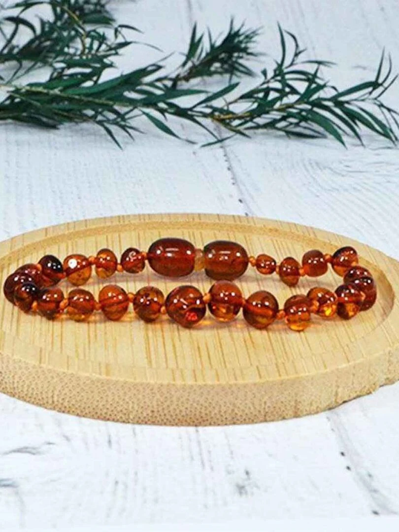 Bracelet Bébé Ambre  Cognac   Marron