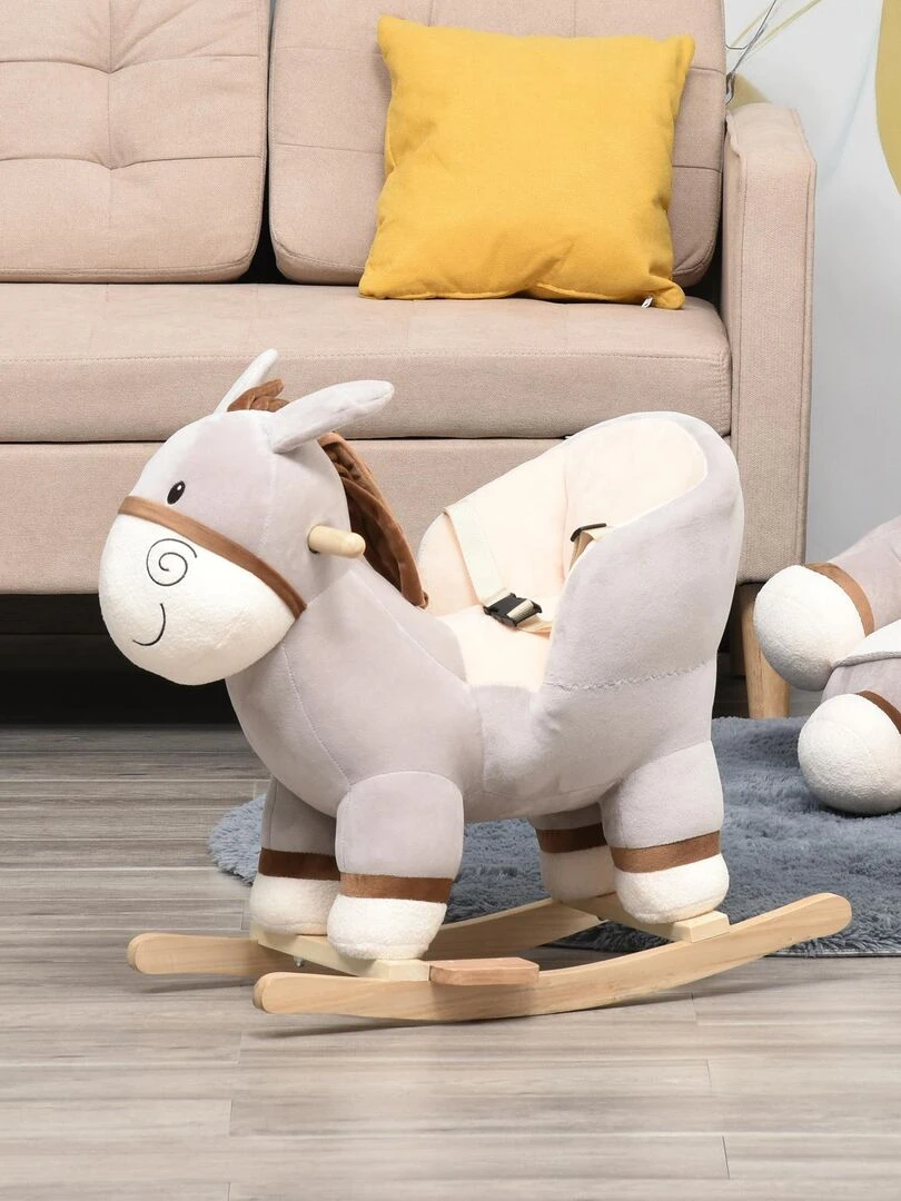 Cheval à bascule modèle âne   Gris