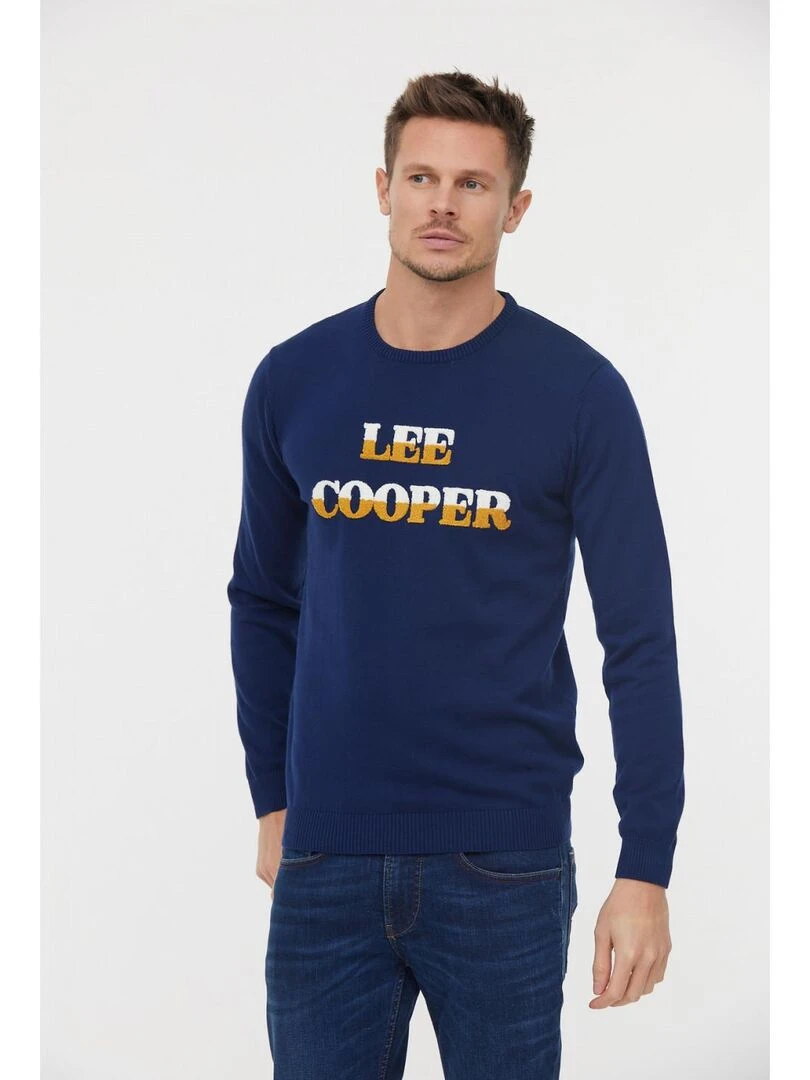 Lee Cooper Pull manches longues coton regular CLUZALI Bleu marine