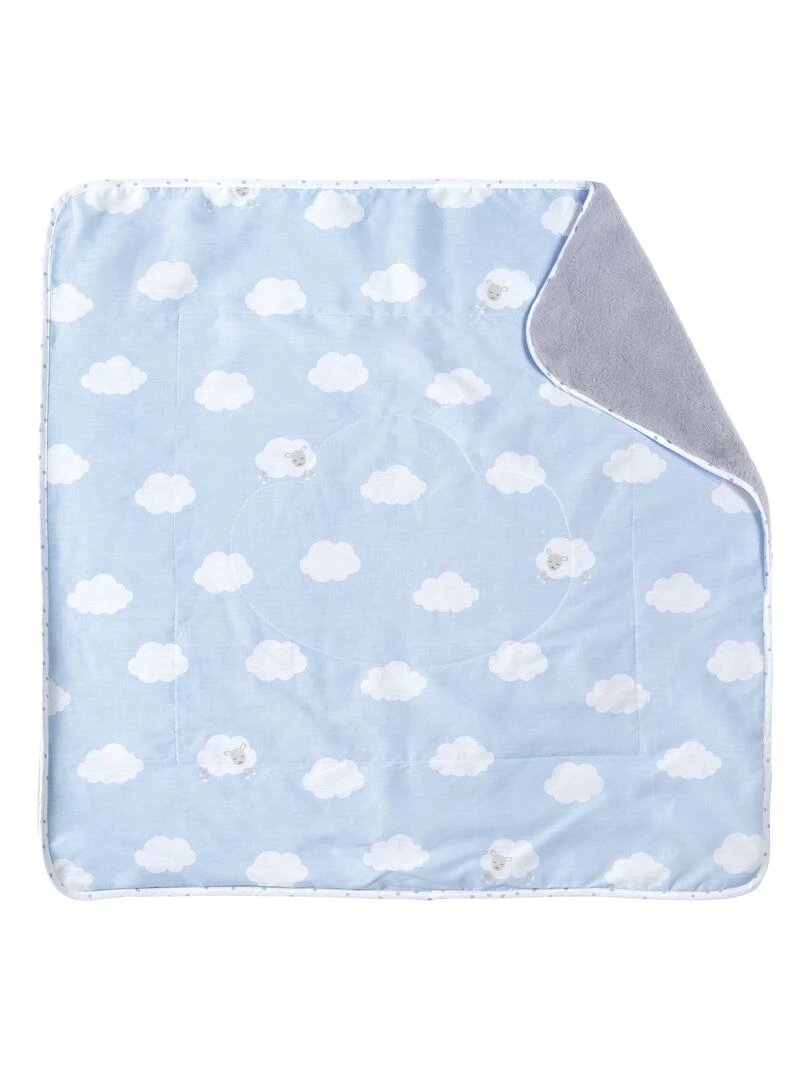 ROBA Couverture de Bébé "Petit Nuage"   80 x 80 cm   Bleu Clair / Blanc   Bleu clair