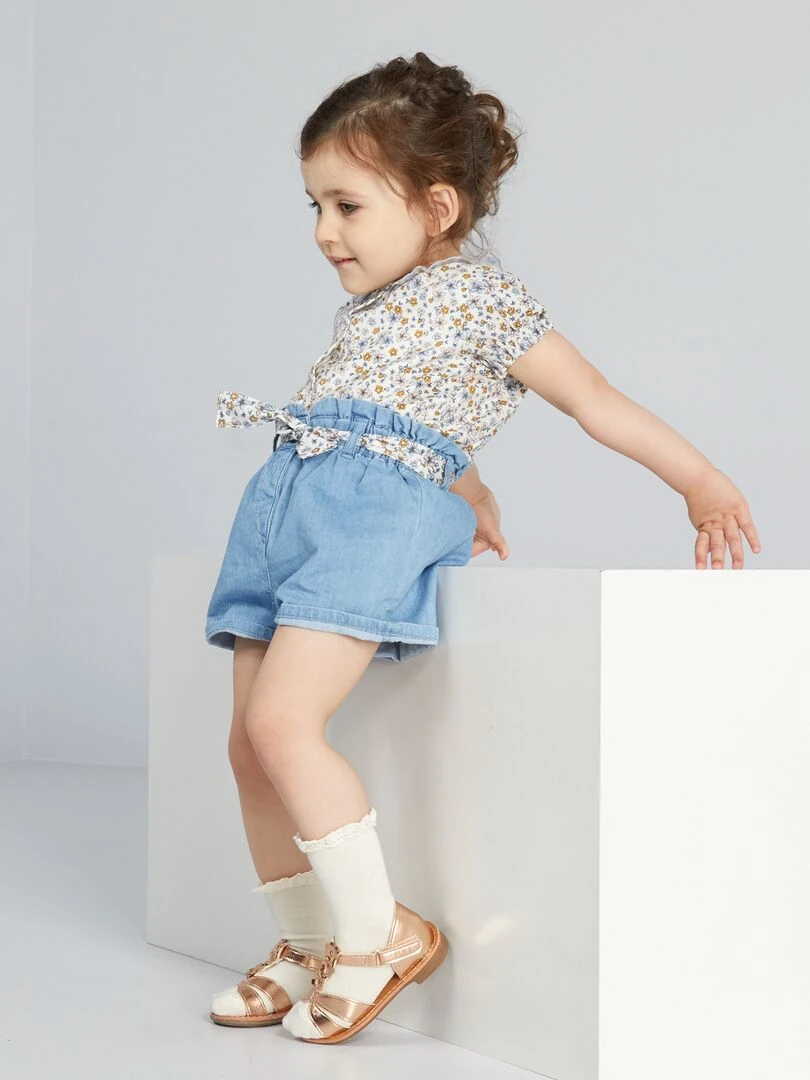 Blouse voile de coton et col claudine Liberty