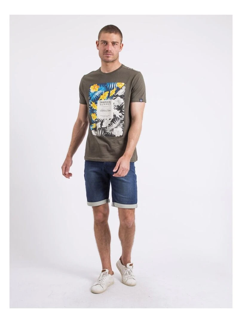 T shirt col rond NIRAYMAN   Kaki