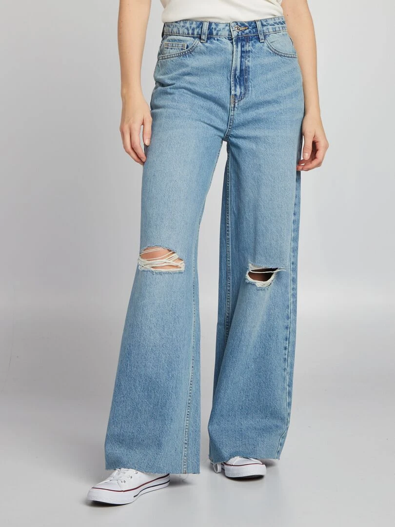 Pantalon Denim Wide Leg Double stone