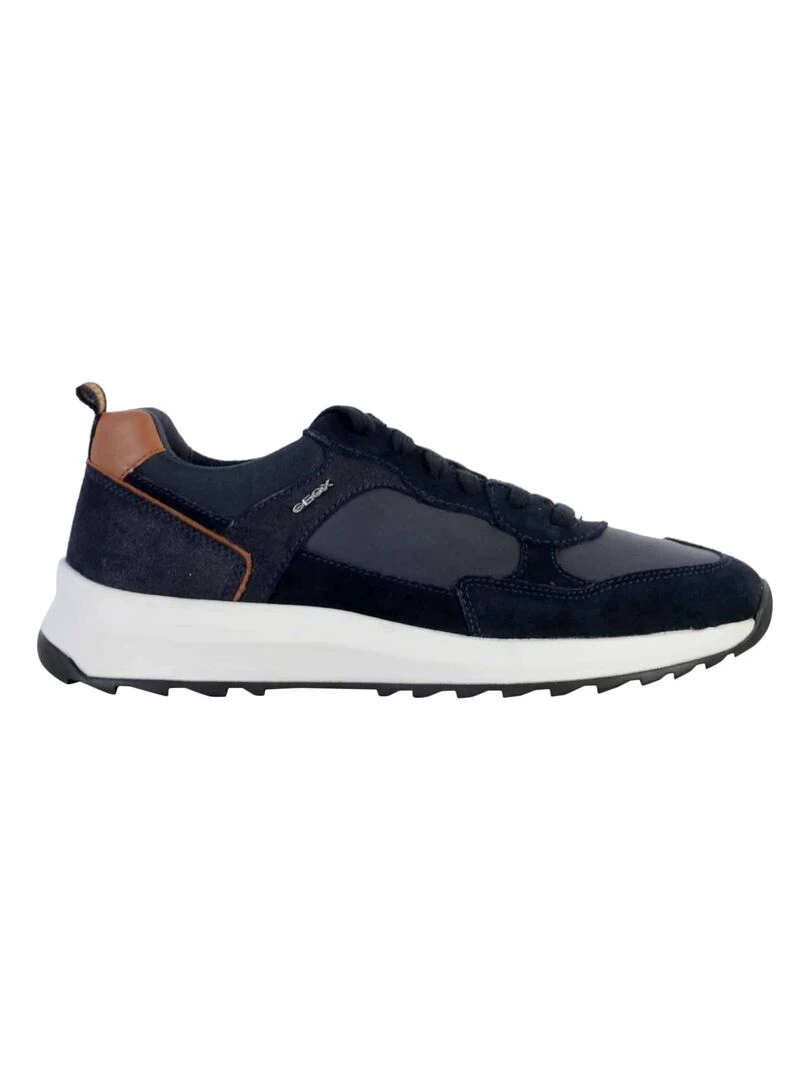 Basket Cuir Geox Titanio Bleu
