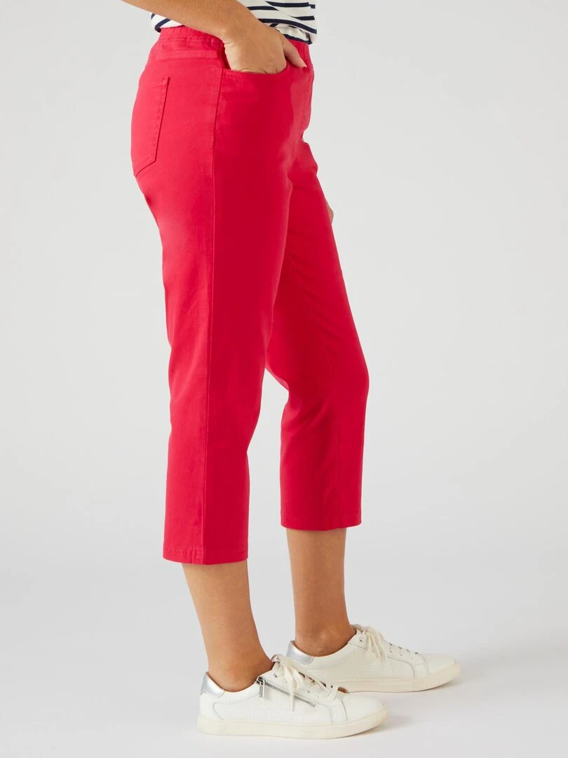 Pantacourt gabardine extensible Damart Magenta