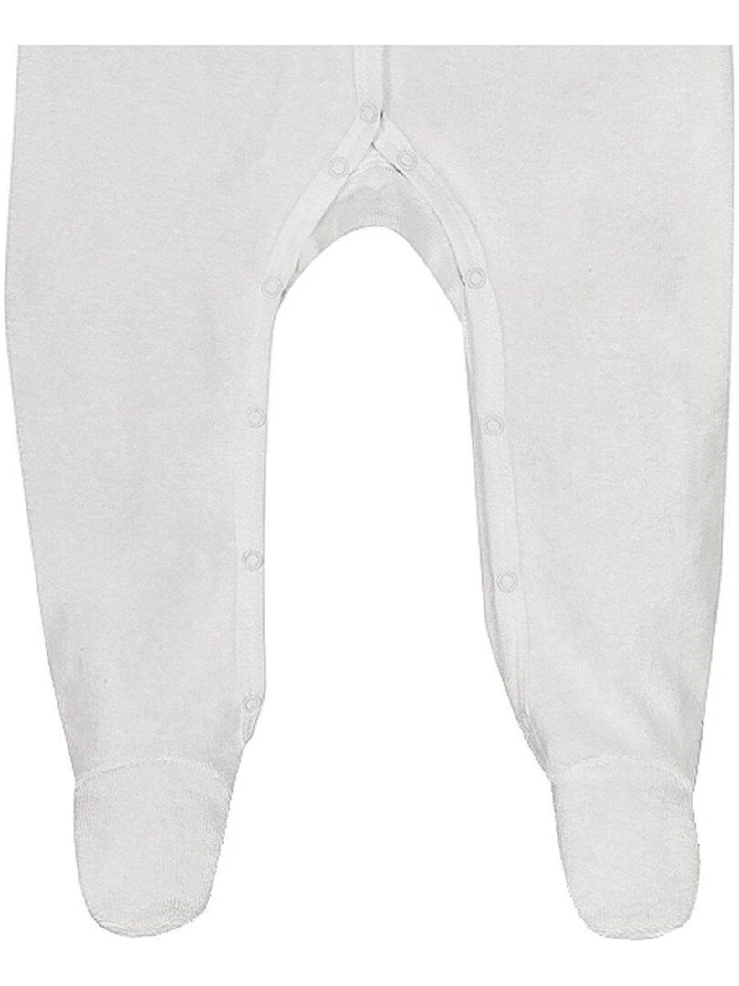 Pyjama Bébé en Coton Bio Blanc   Blanc