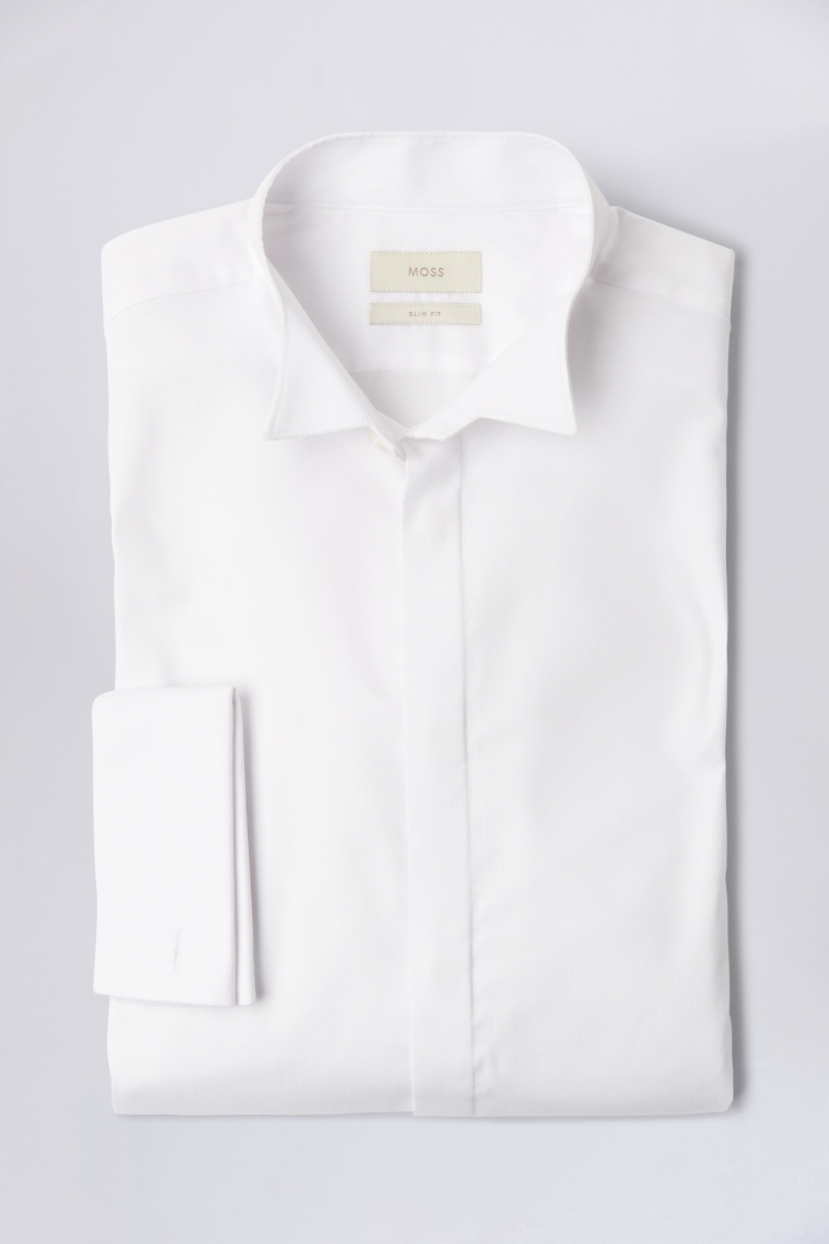 Tailored Fit White Marcella Wing Collar Dress Shirt   Buy Online at Moss