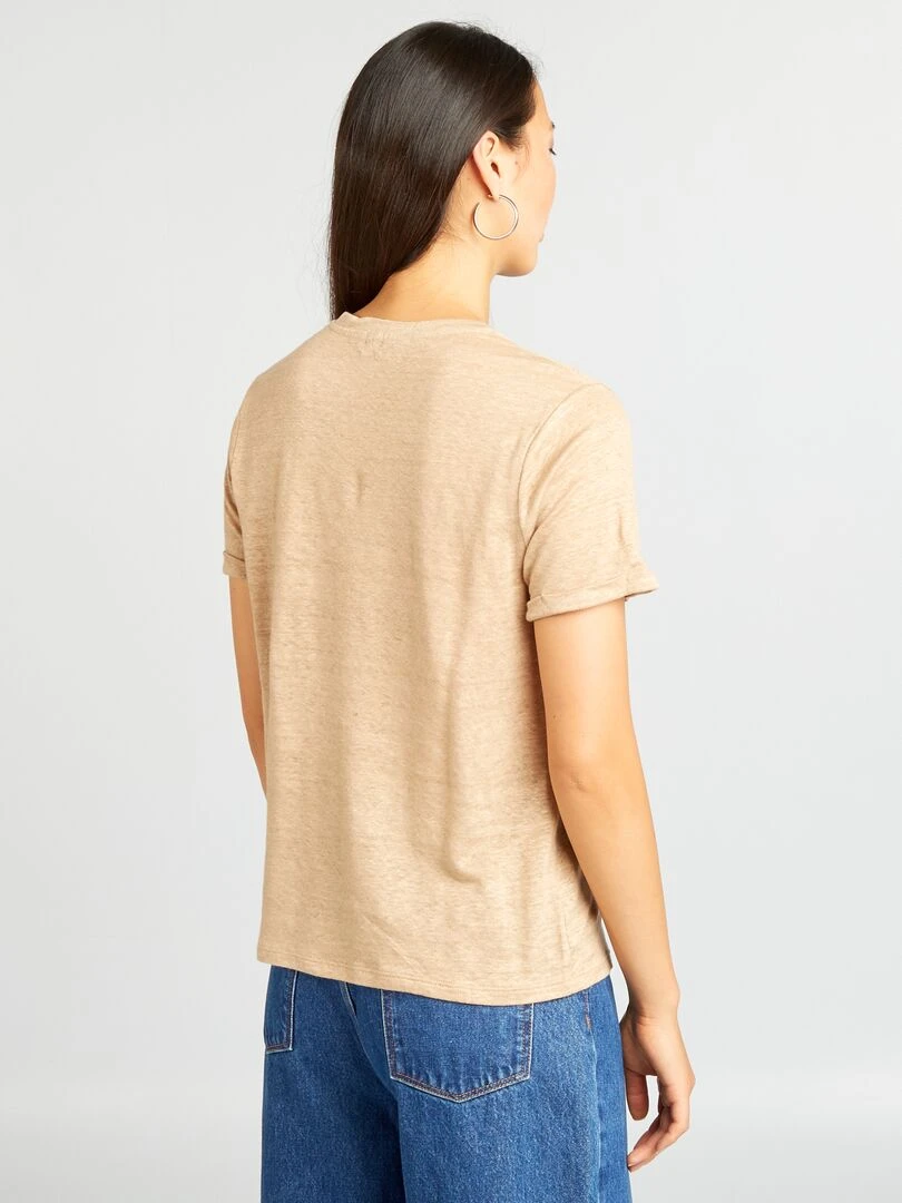 T shirt en lin   Beige