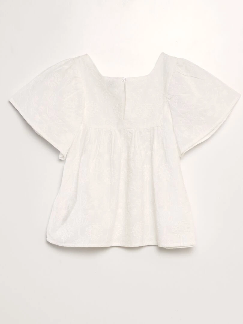 Blouse avec broderie blanc