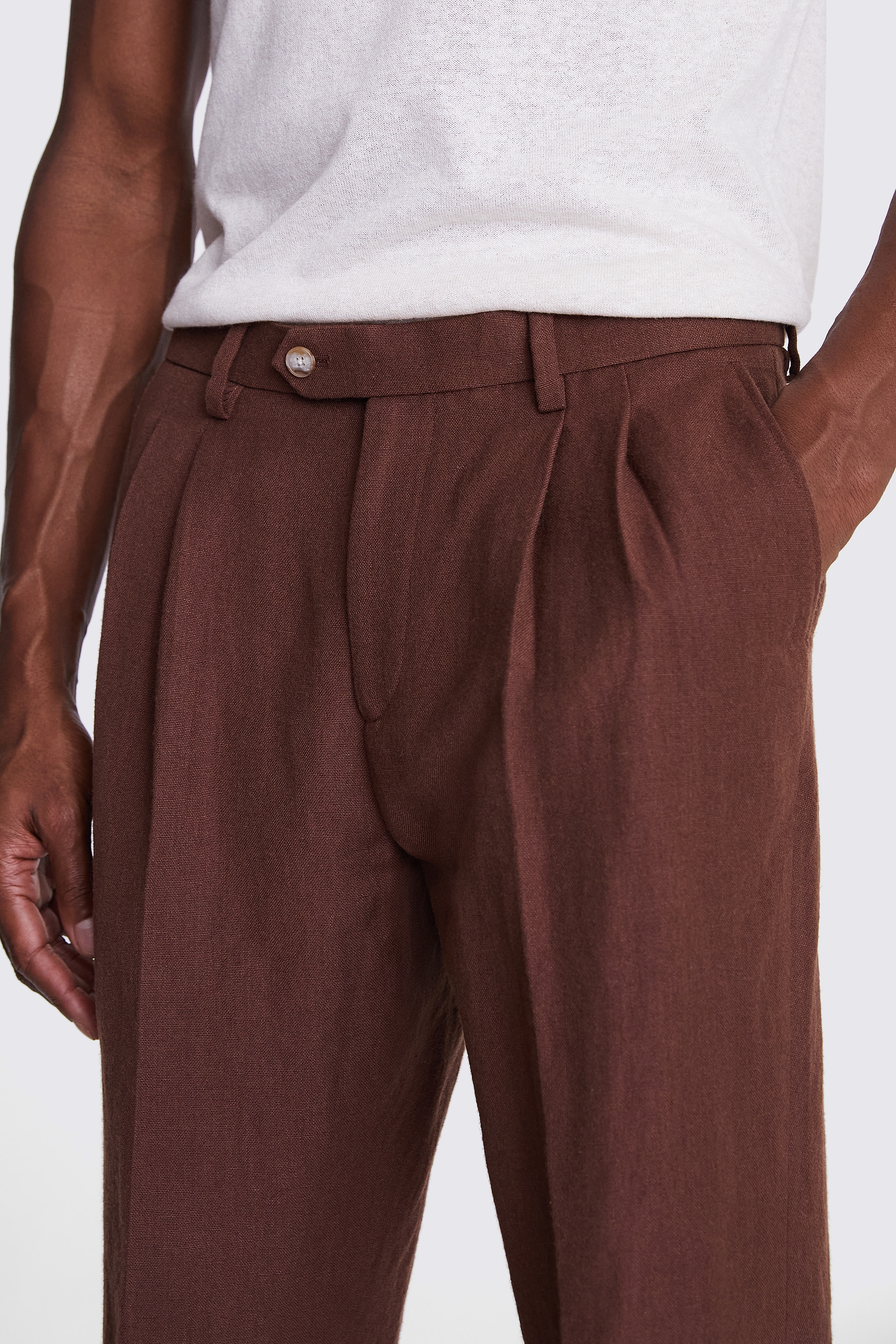 Slim Fit Khaki Donegal Trousers   Buy Online at Moss