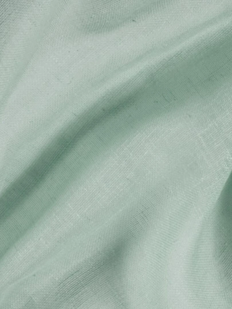 Paire de vitrages unis et tamisants en poly/lin Vert d'eau