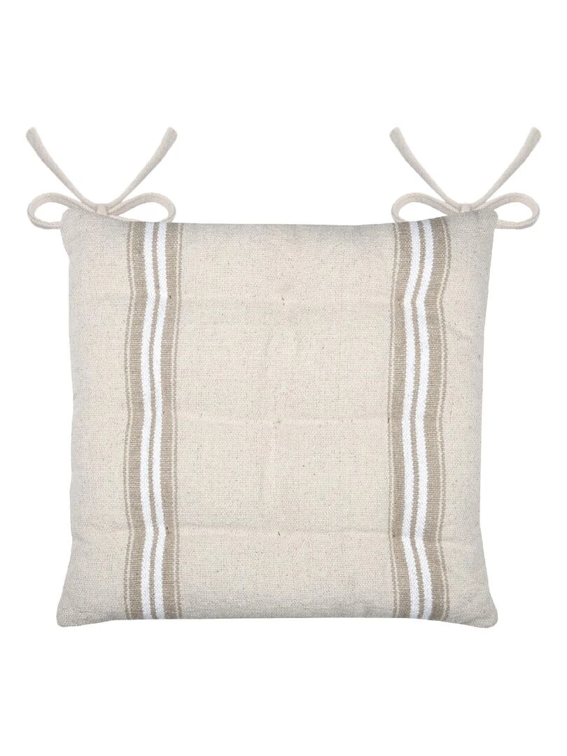 Galette de chaise Effet tapissier d'antan Blanc