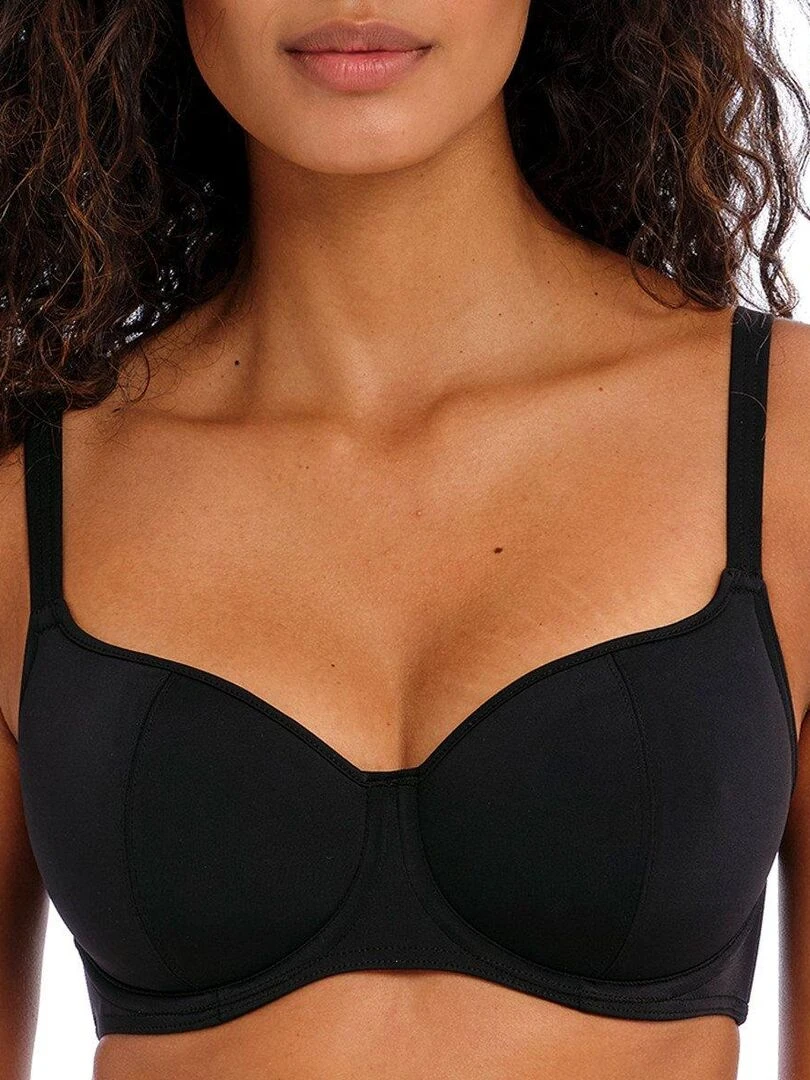 Haut de maillot de bain uni à armatures Jewel cove Noir