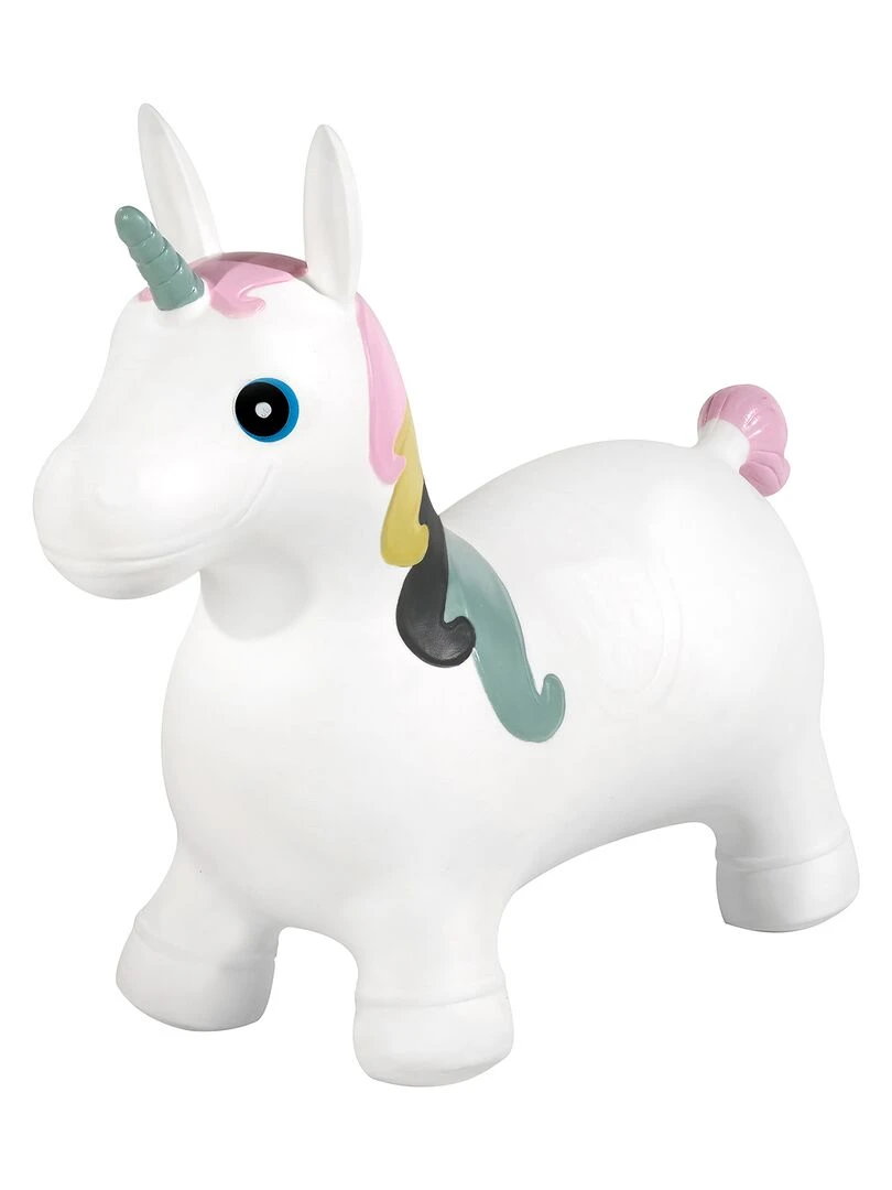 Animal sauteur gonflable en plastique licorne Blanc