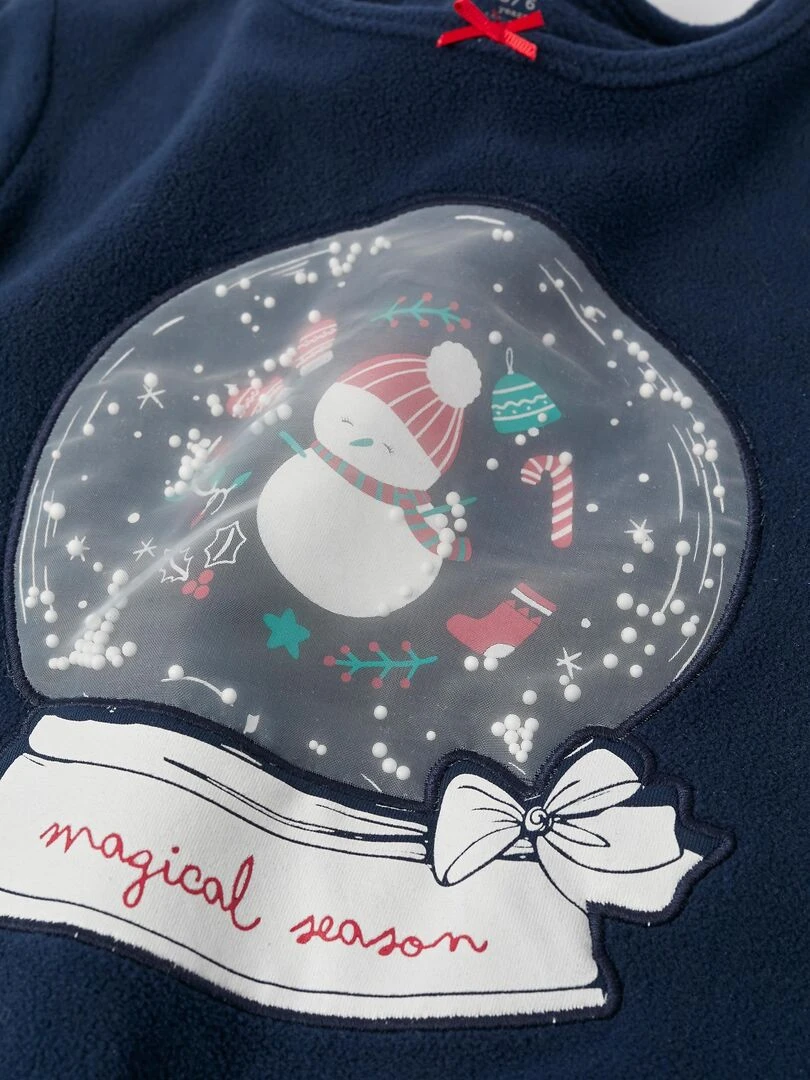 Pyjama en polaire pour fille 'Noël   Snow Globe'   NOËL   Bleu foncé