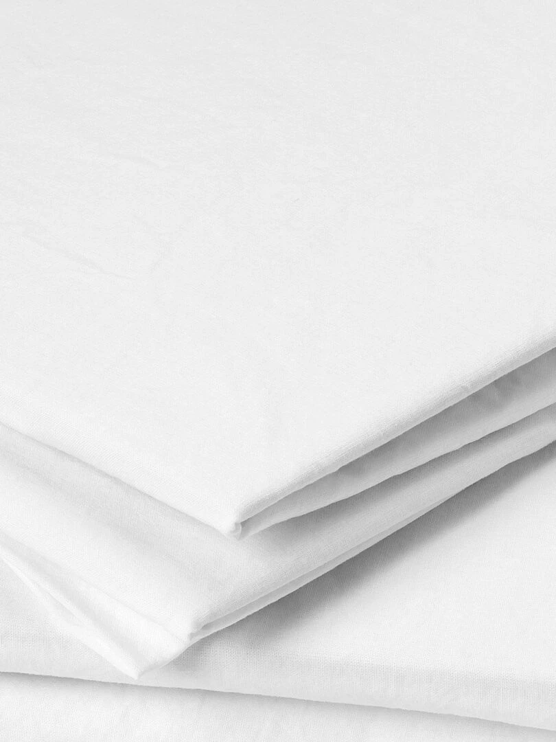 Taie d'oreiller en coton lavé   Blanc