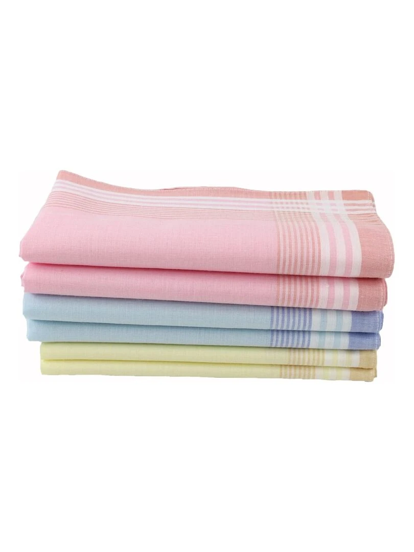 Lot de 6 mouchoirs en tissus imprimés LILA Multicolore