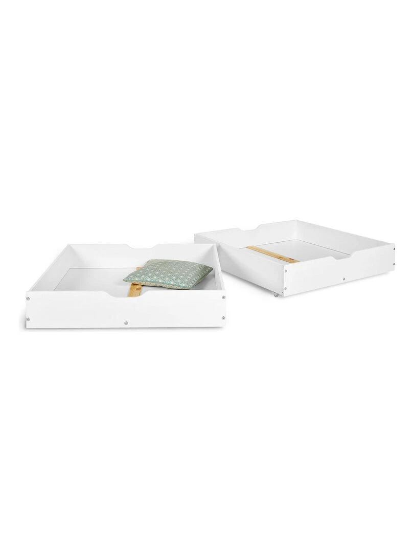 Lot de 2 tiroirs pour lit superposé Aaron AKITEN RETAIL Blanc Blanc