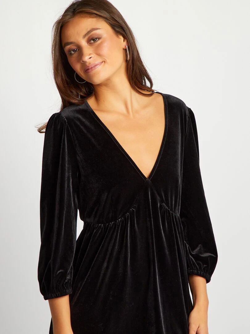 Robe courte en velours   noir