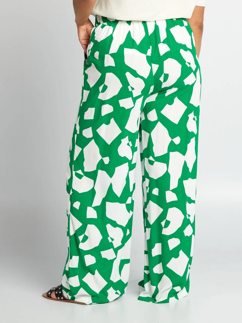 Pantalon large avec imprimé graphique   Vert
