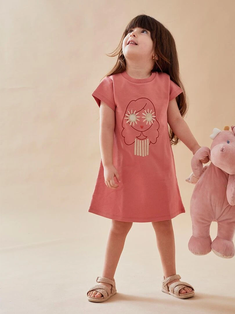 Robe petite fille en molleton Noukie's Rose