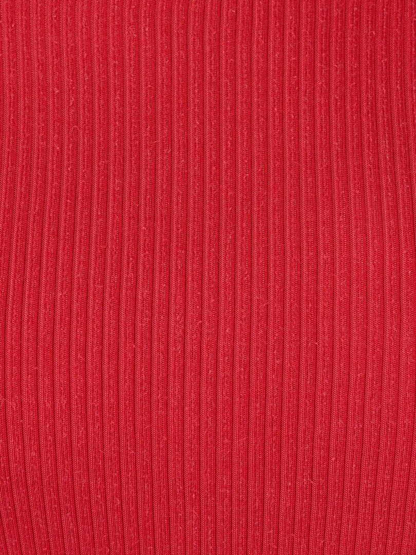 T shirt col rond maille côtelée Thermolactyl   Damart   Rouge