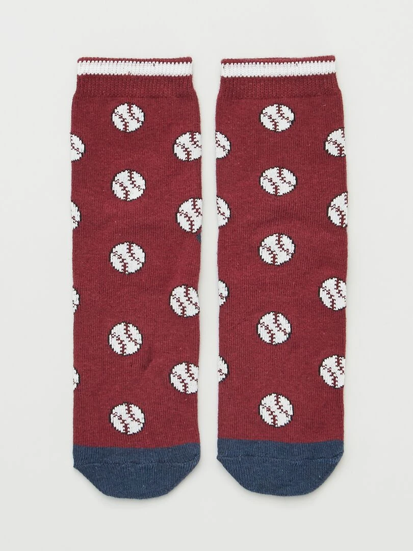 Lot 5 paires de chaussettes style sport   Marron/gris/bordeaux