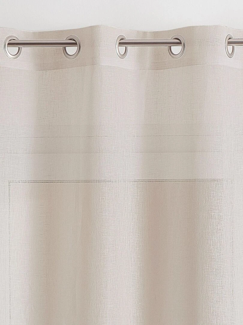 Rideau voilage 100% lin fluide   Beige