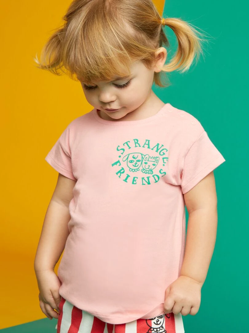 T shirt en coton X Little Bad Wolf   Rose