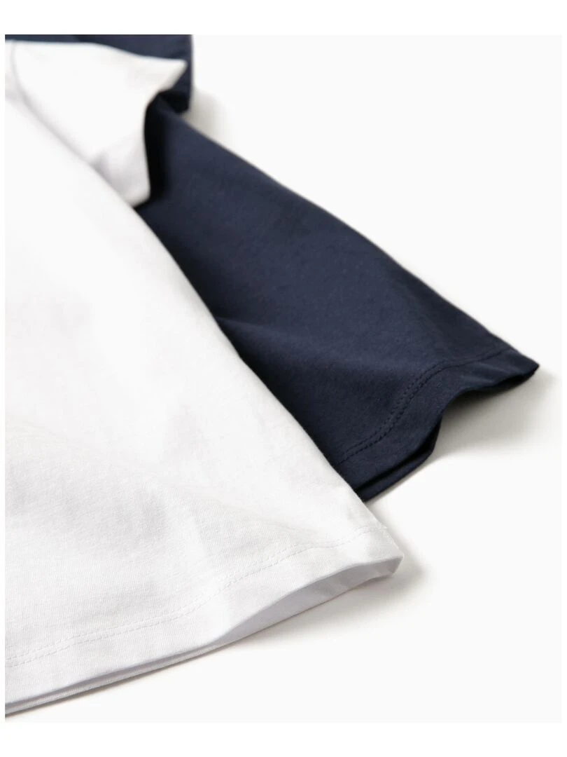 2 T Shirts Unis Fille manches courtes  DISRUPTION   Bleu nuit