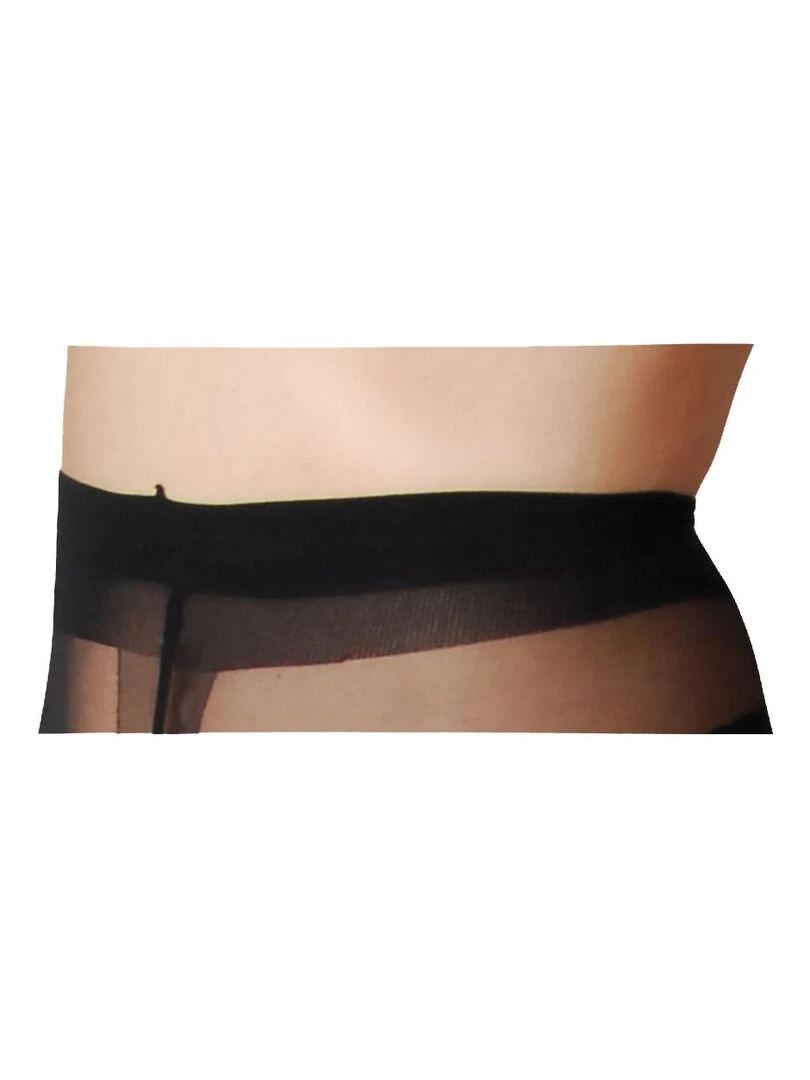 Audrey 20den Collant avec Rayure et Talon   Noir