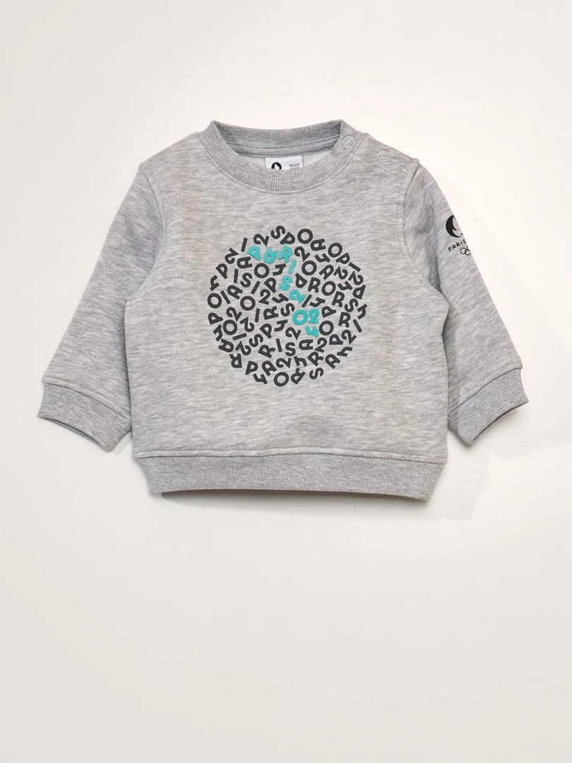 Sweat imprimé Paris 2024 Gris chiné