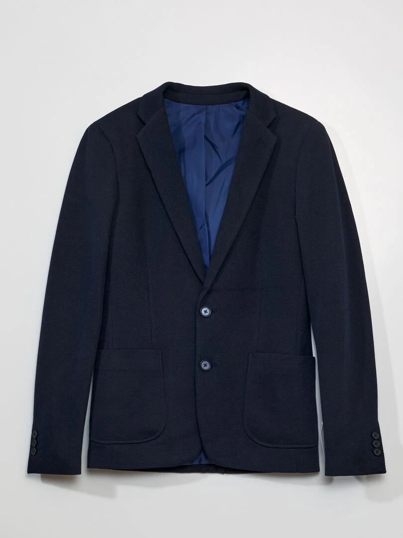 Veste de costume en maille piquée Bleu