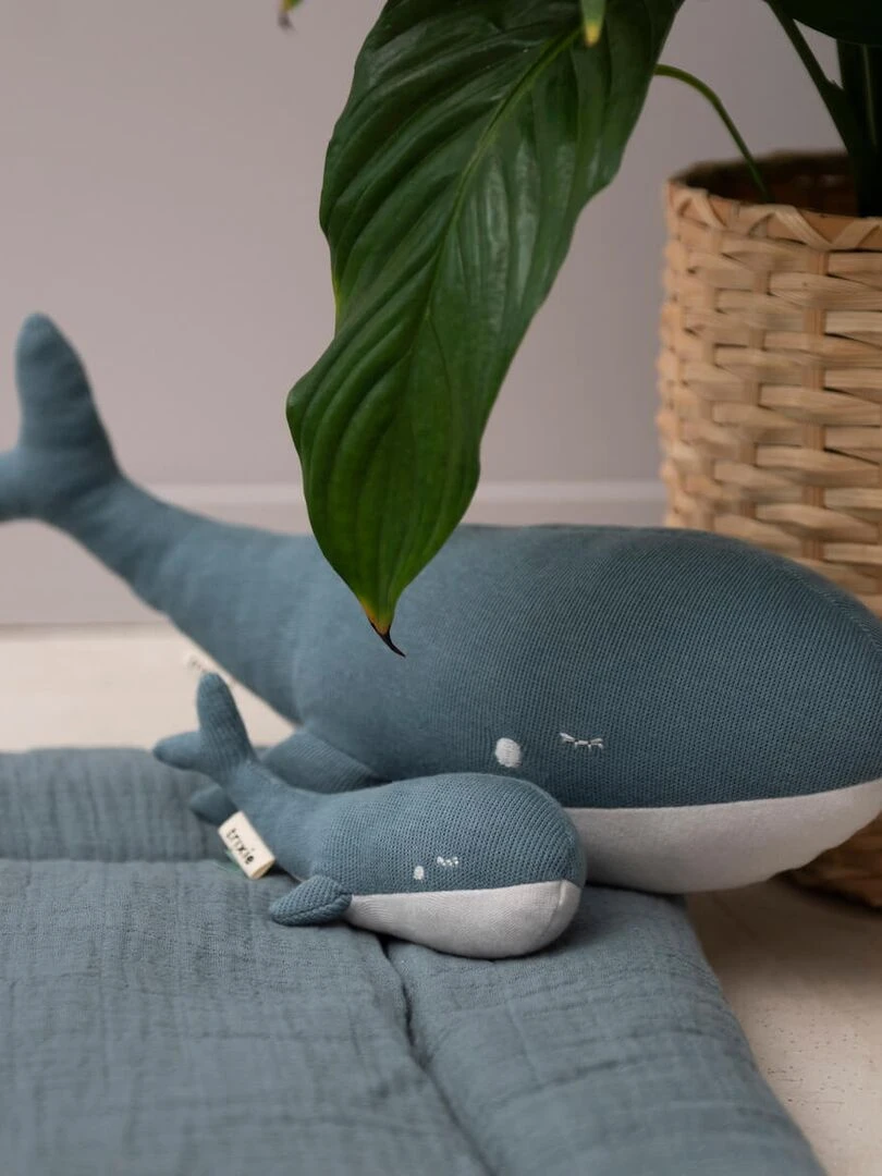 Peluche tricot WHALE   Bleu