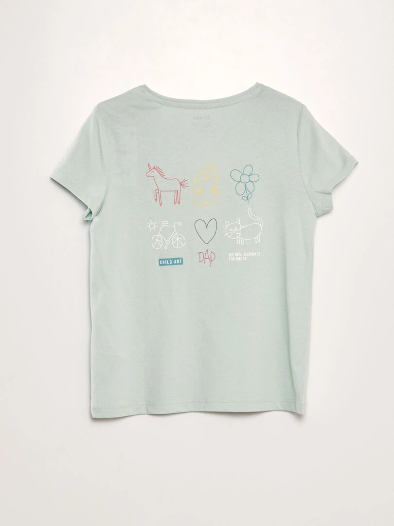 T shirt en coton impirmé   Vert