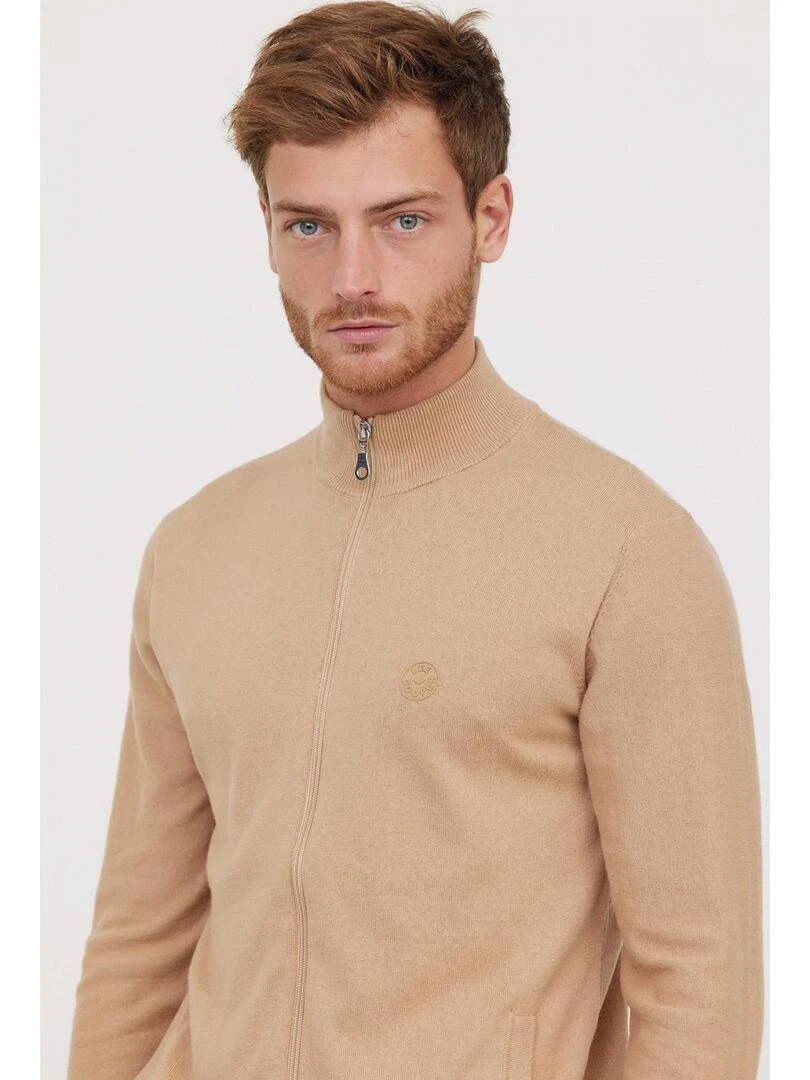 Lee Cooper   Gilet manches longues coton regular CELIUS   Beige argile