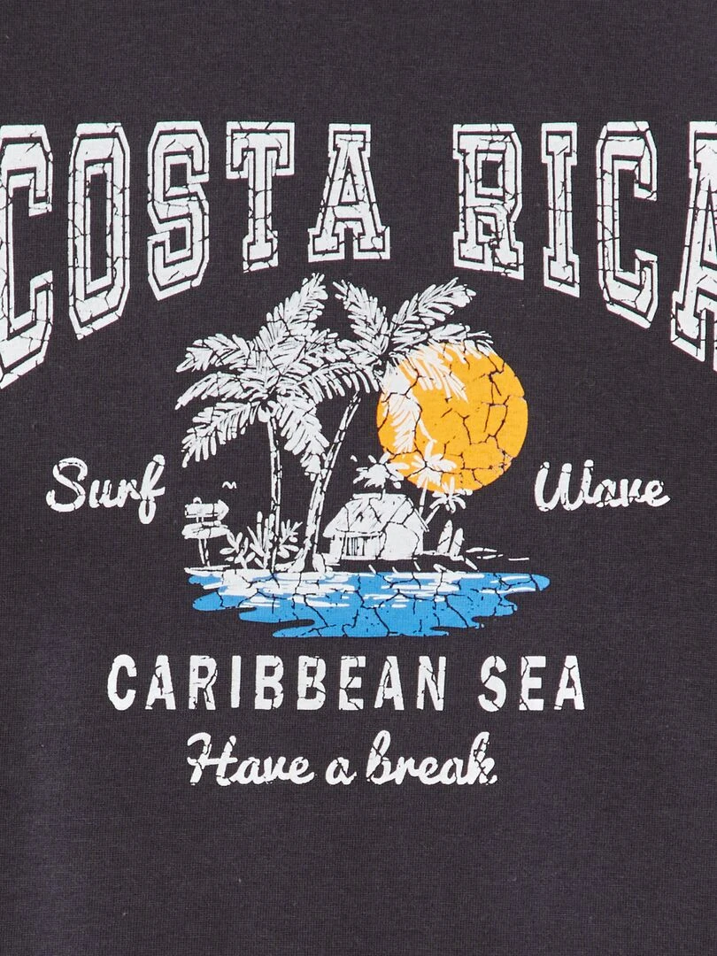 T shirt à col rond et manches courtes NOIR