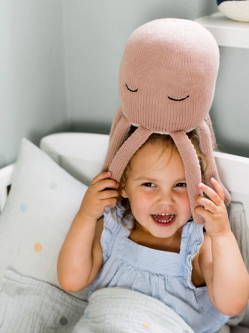 Peluche en coton poulpe   Rose pâle