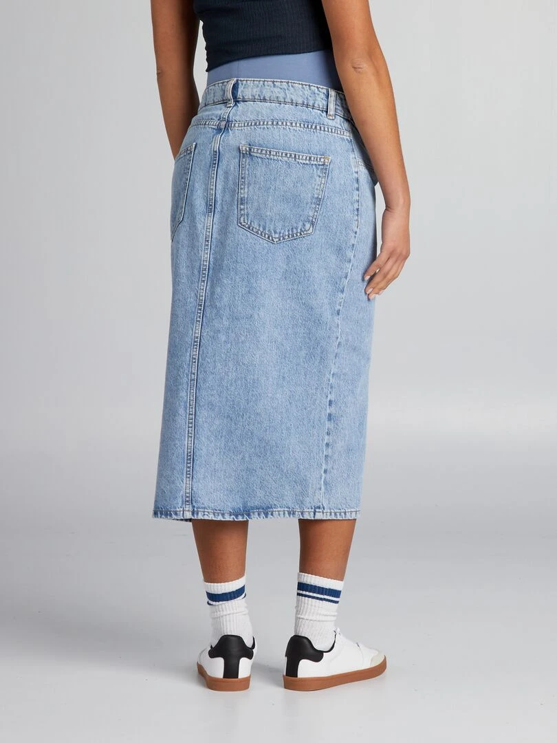 Jupe grossesse en denim   Bleu