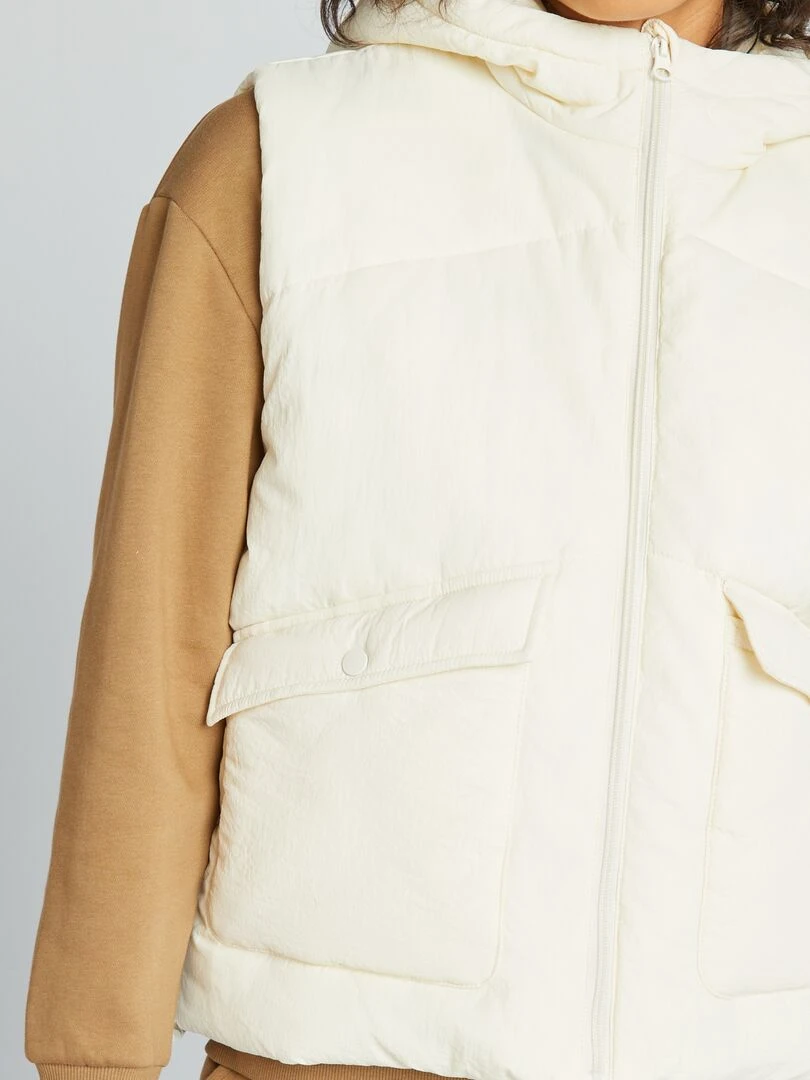 Doudoune matelassée sans manches   Ecru