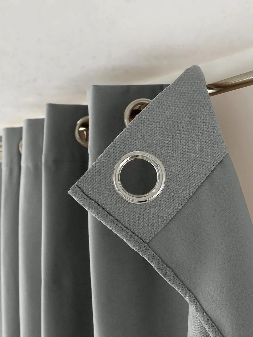Rideau thermique doublé   Gris clair