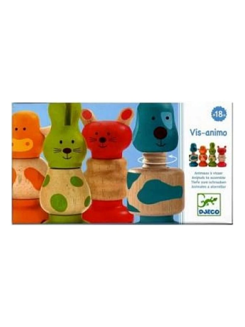 Jeu Educatif En Bois Vis Animo Multicolore