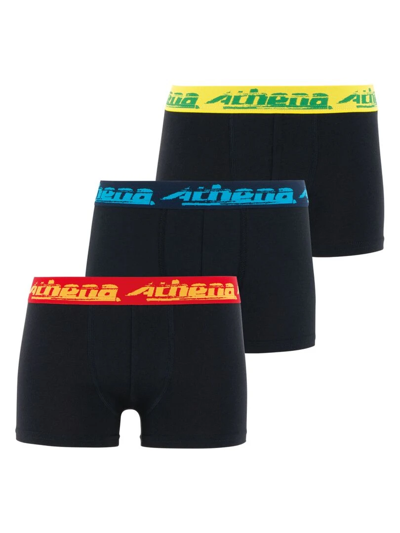 Lot de 3 boxers garçon Coton Bio Noir