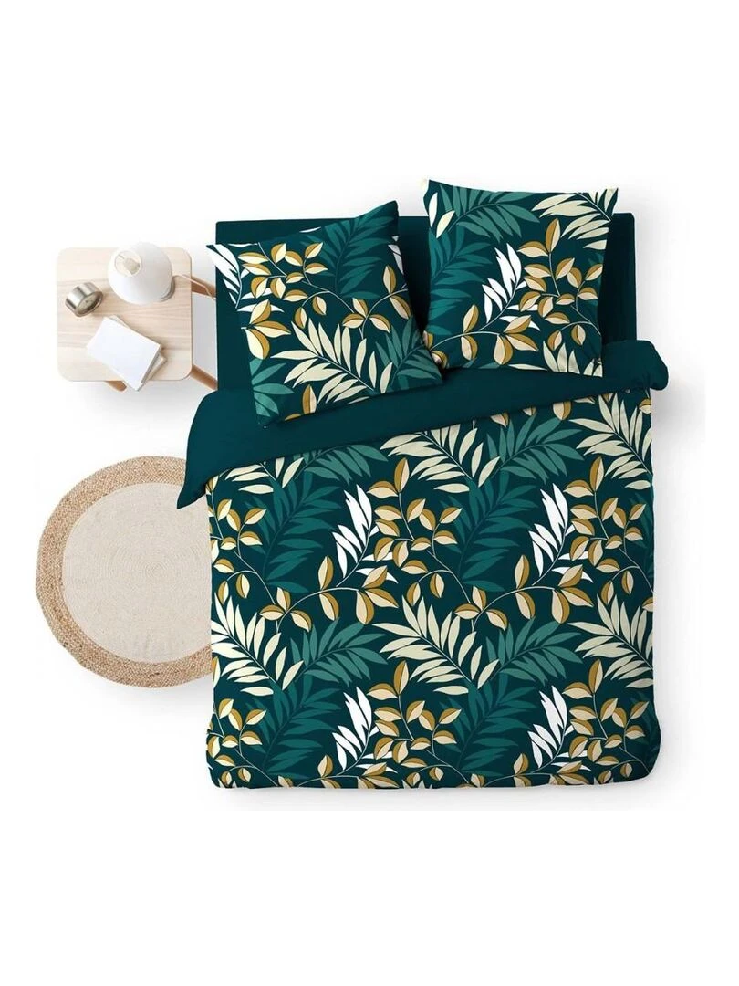 Housse de couette  + taie(s) Nelida coton 57 fils   Vert