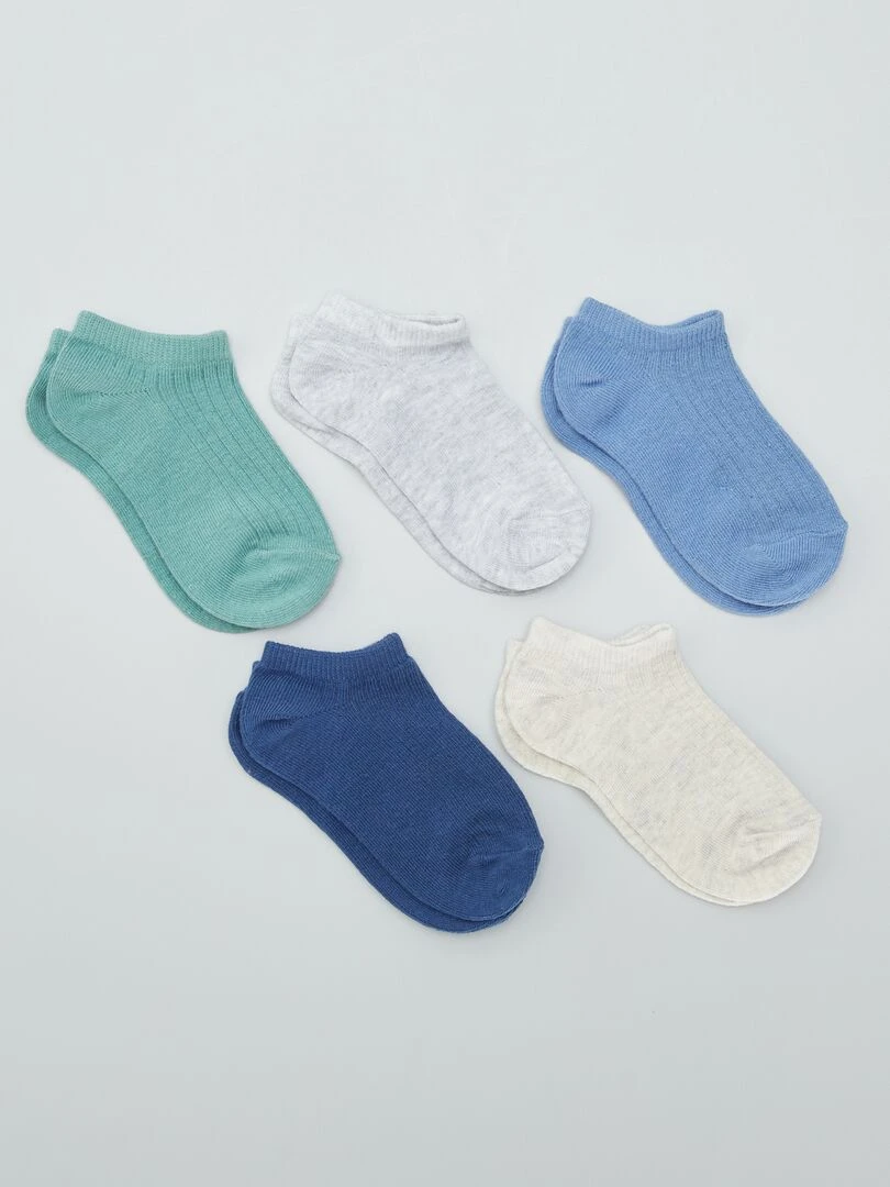 Lot de 5 chaussettes invisibles Bleu/vert