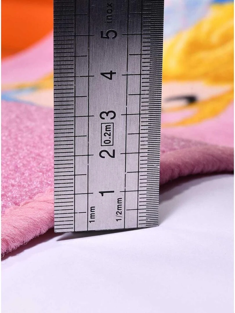 Tapis enfant CENDRILLON Rose 67x67 Lavable 30° en polyamide doux et soyeux   Rose