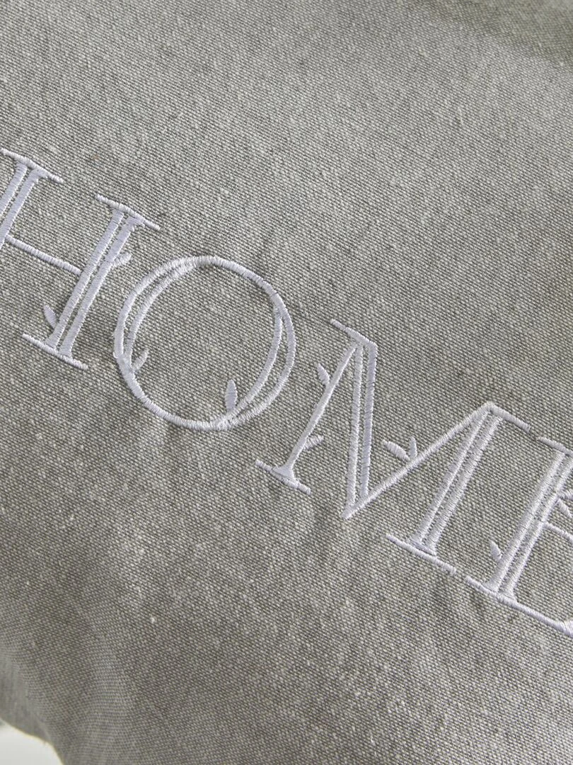 Coussin brodé Gris